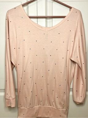 Japanese Brand Himegyaru rhinestone bow long sleeve top 🎀